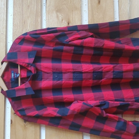 Chaps Icon Black Red Plaid Long Sleeve Casual Button‎ Down Sz. 3X Shirt Tunic - Picture 7 of 12